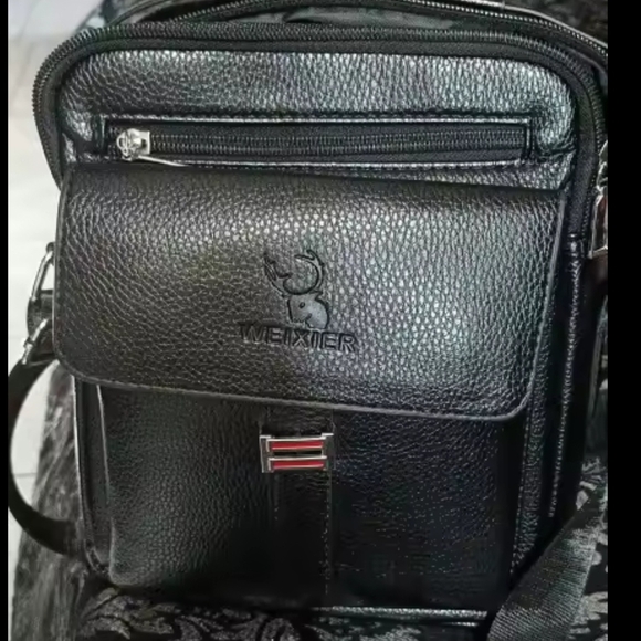 Men’s Crossbody Shoulder Bag - PU Leather - Picture 7 of 14